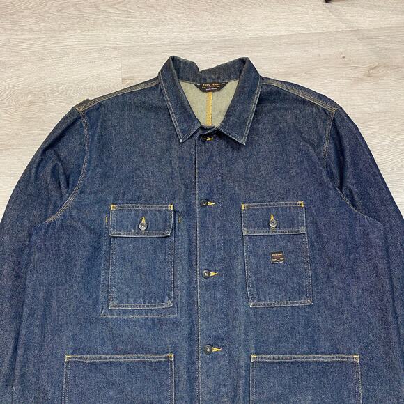 Polo Jeans Company Denim Barn Chore Jacket Men's XL Cottagecore - Picture 2 of 14